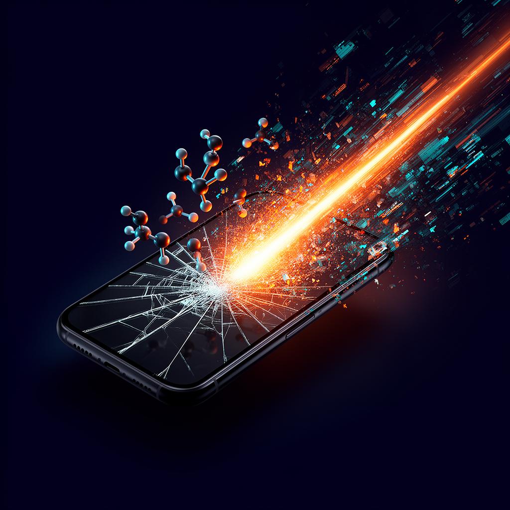 Pęknięty telefon symbolizujący uwolnienie od cyfrowych rozpraszaczy